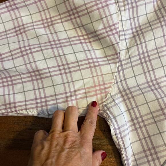 Burberry Men's Dress Button Down Plaid Shirt Size Large Made in USA - Picture 8 of 11